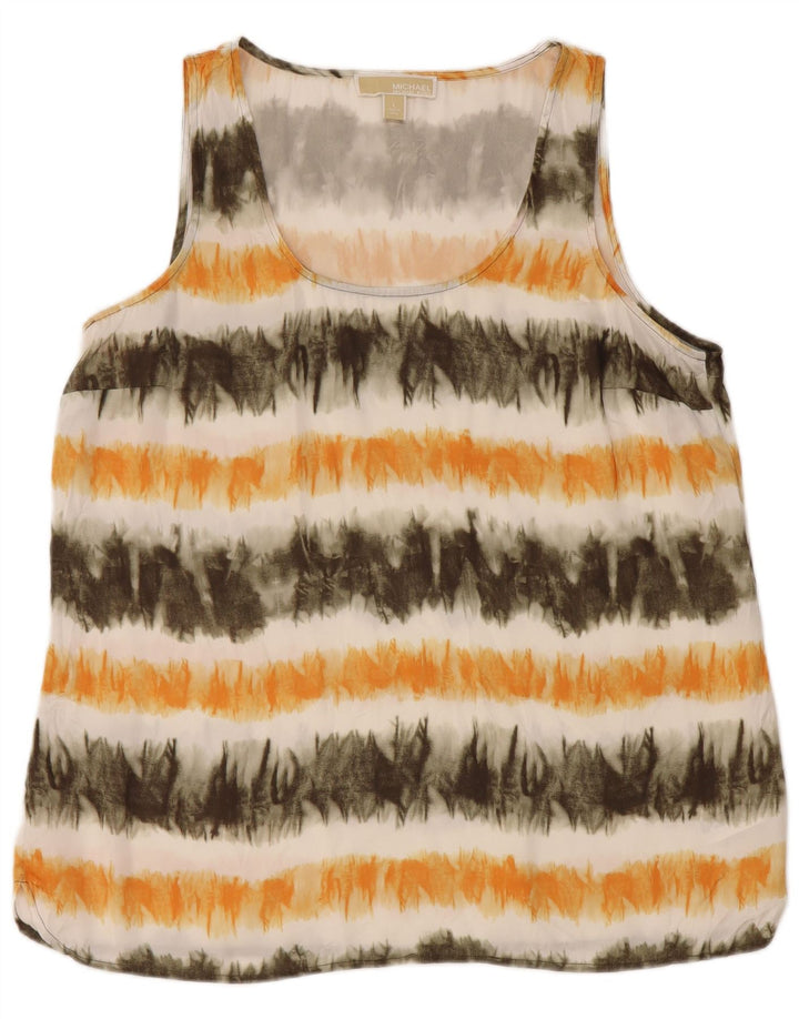 MICHAEL KORS Chaleco para mujer Top UK 16 Grande Multicolor Tie Dye Poliéster