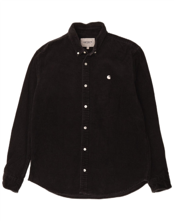 Carhartt Hombre Camisa De Pana De Algodón Negro Mediano