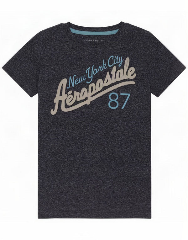 Aeropostale Camiseta gráfica para mujer Top UK 10 Pequeño Azul marino moteado