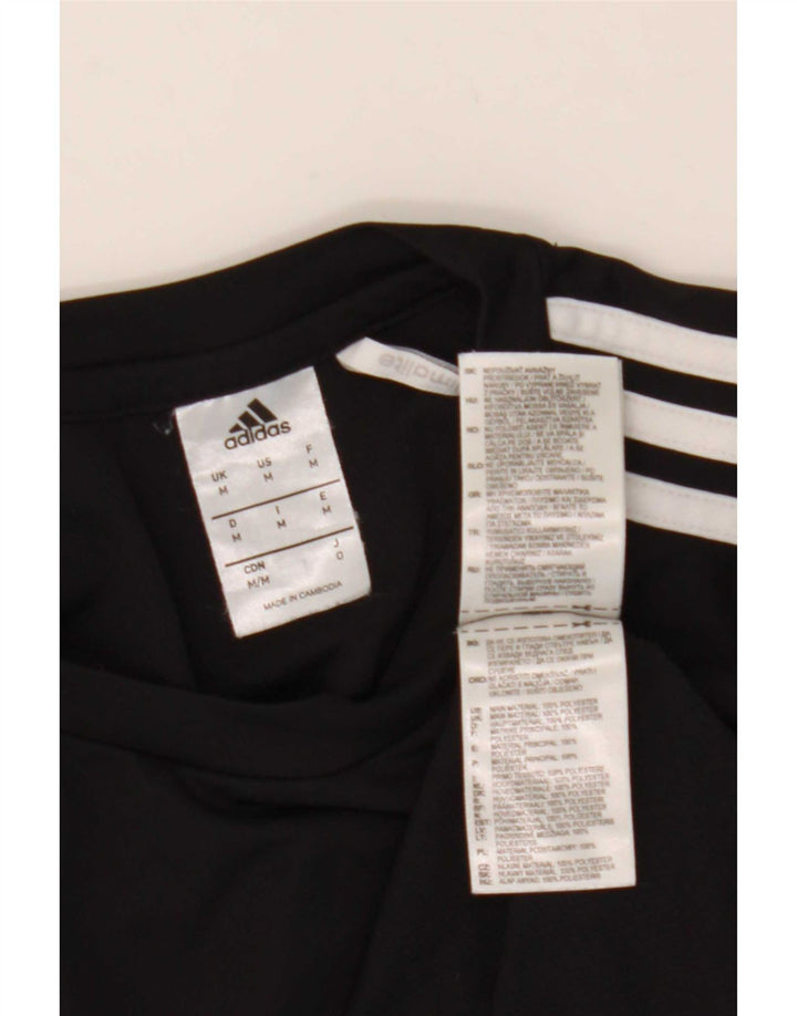 Adidas Hombre Climalite Camiseta Top Medio Negro Colorblock Poliéster