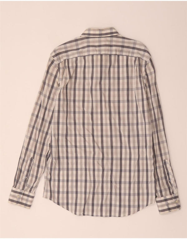 Camisa Gap Hombre Slim Fit De Algodón A Cuadros Gris Medio