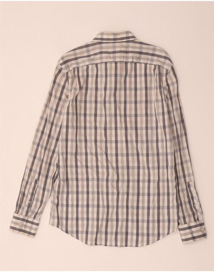 Camisa Gap Hombre Slim Fit De Algodón A Cuadros Gris Medio