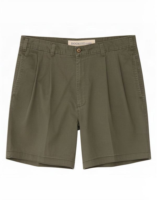 Dockers Pantalones cortos chinos para hombre grande W34 algodón caqui