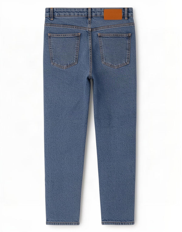 Zara Jeans Cónicos De Cintura Alta Para Mujer EU 40 Medium W30 L28 Algodón Azul