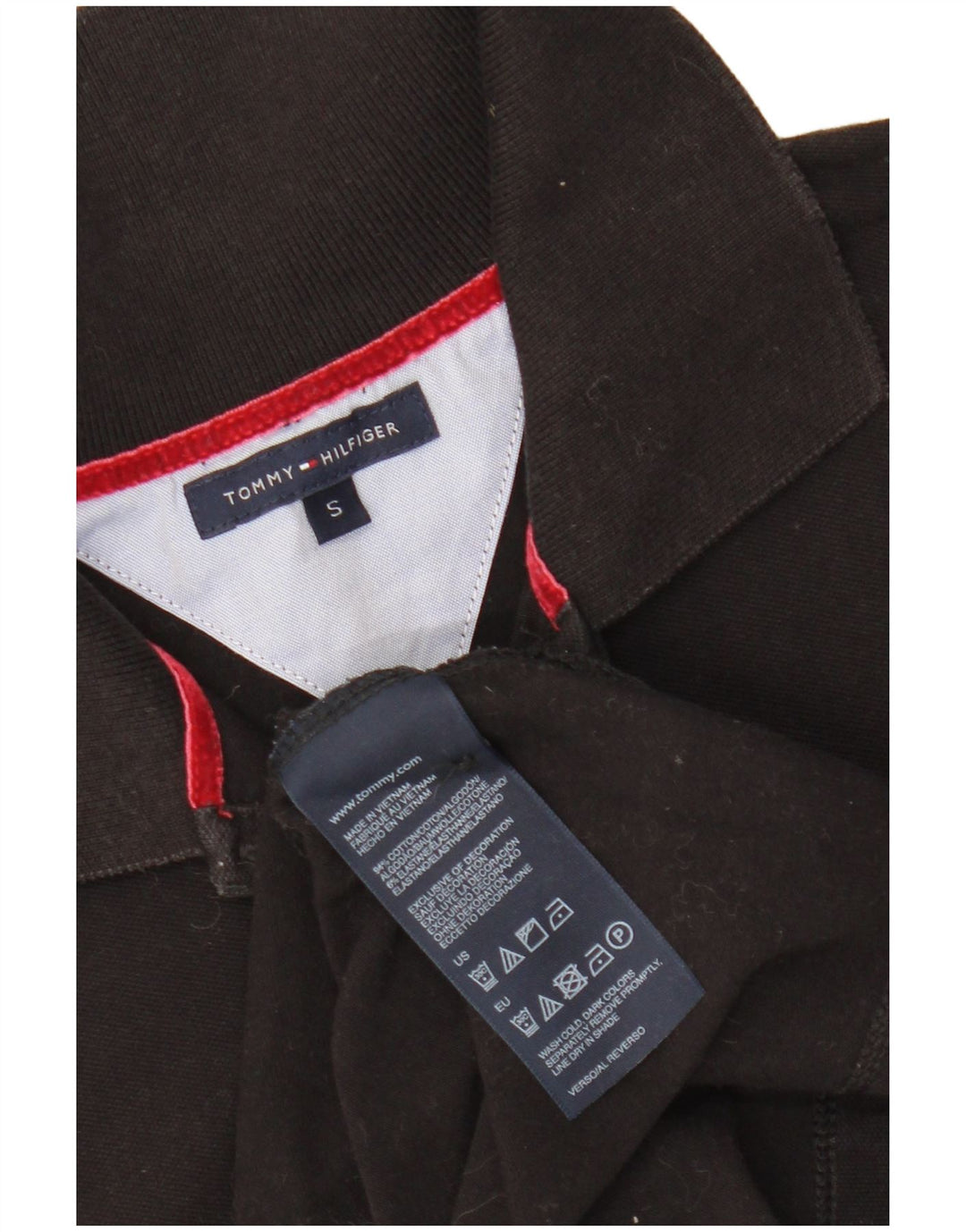 TOMMY HILFIGER Polo para mujer UK 8 Small Algodón negro