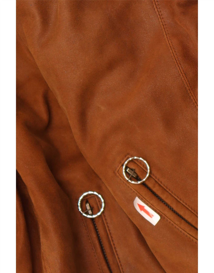 Commander Chaqueta de cuero para hombre IT 48 Cuero marrón medio