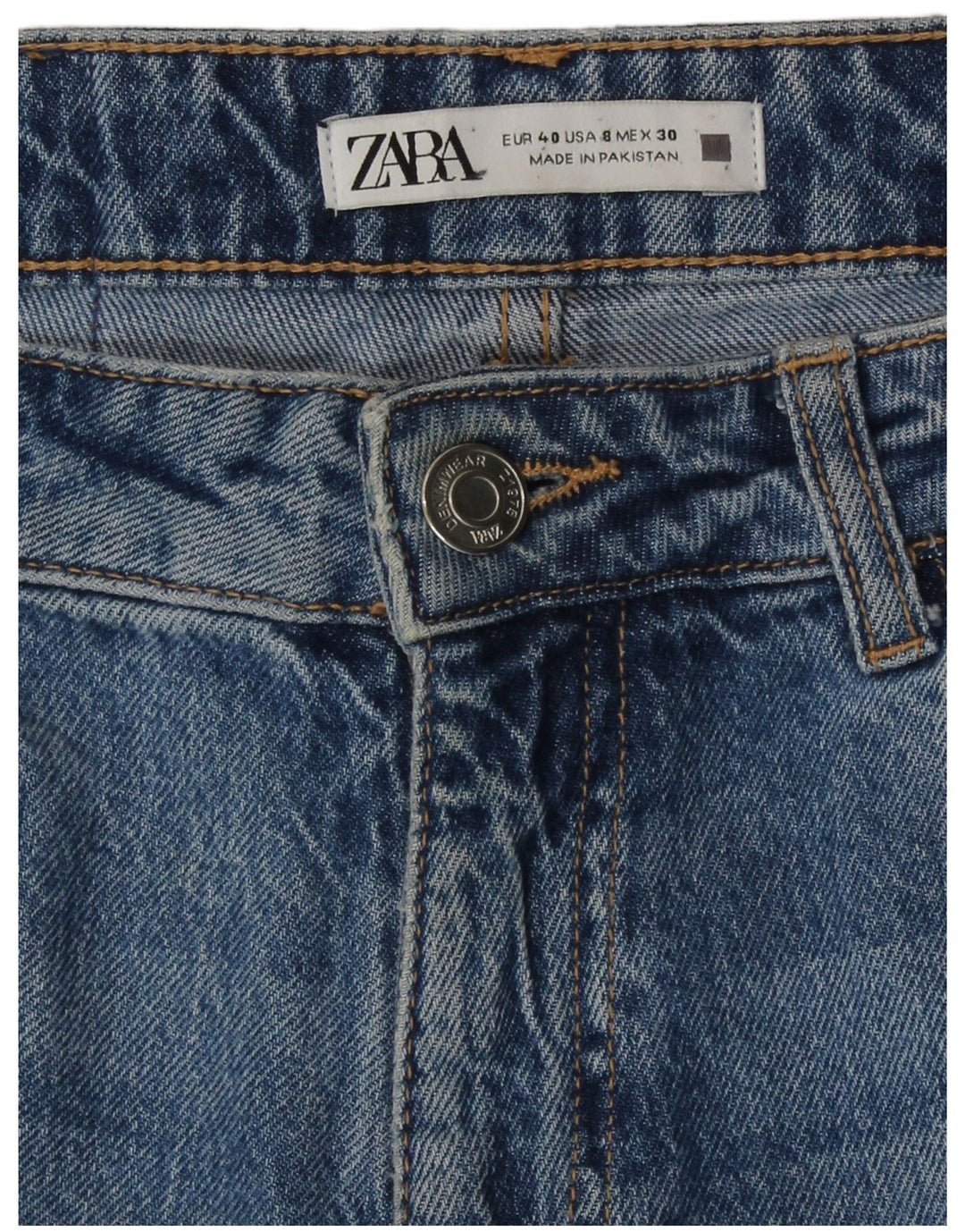 Zara Vaqueros De Cintura Alta Para Mujer EU 40 Medium W30 L28 Azul
