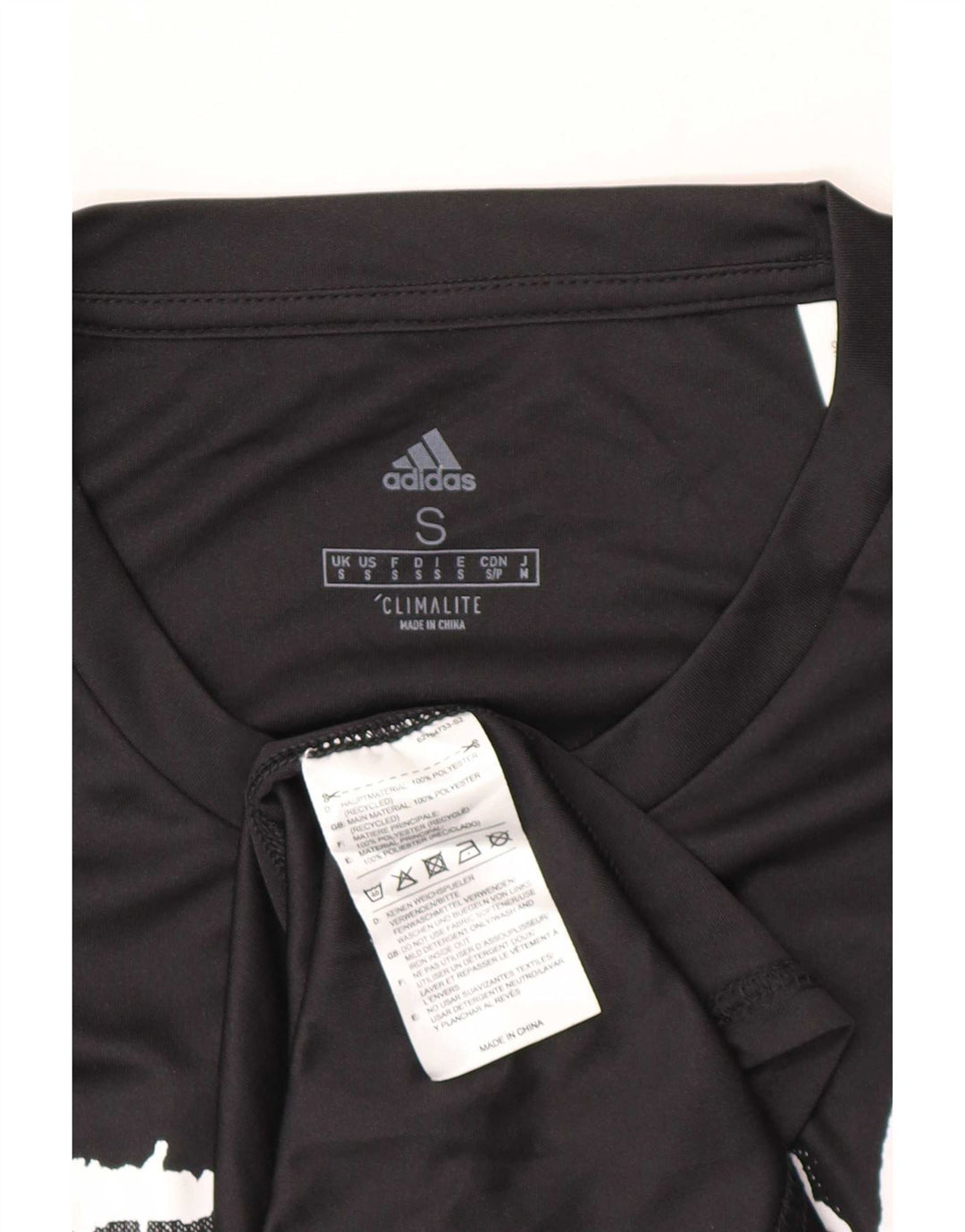 Adidas Mens Climalite Graphic Camiseta Top Pequeño Negro Poliéster