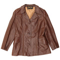Julian Vard Chaqueta Blazer de Cuero con 3 Botones para Mujer UK 10 Small Brown