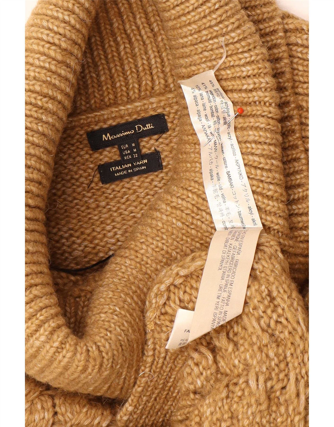 Massimo Dutti Jersey de cuello vuelto para mujer UK 44 Acrílico marrón medio