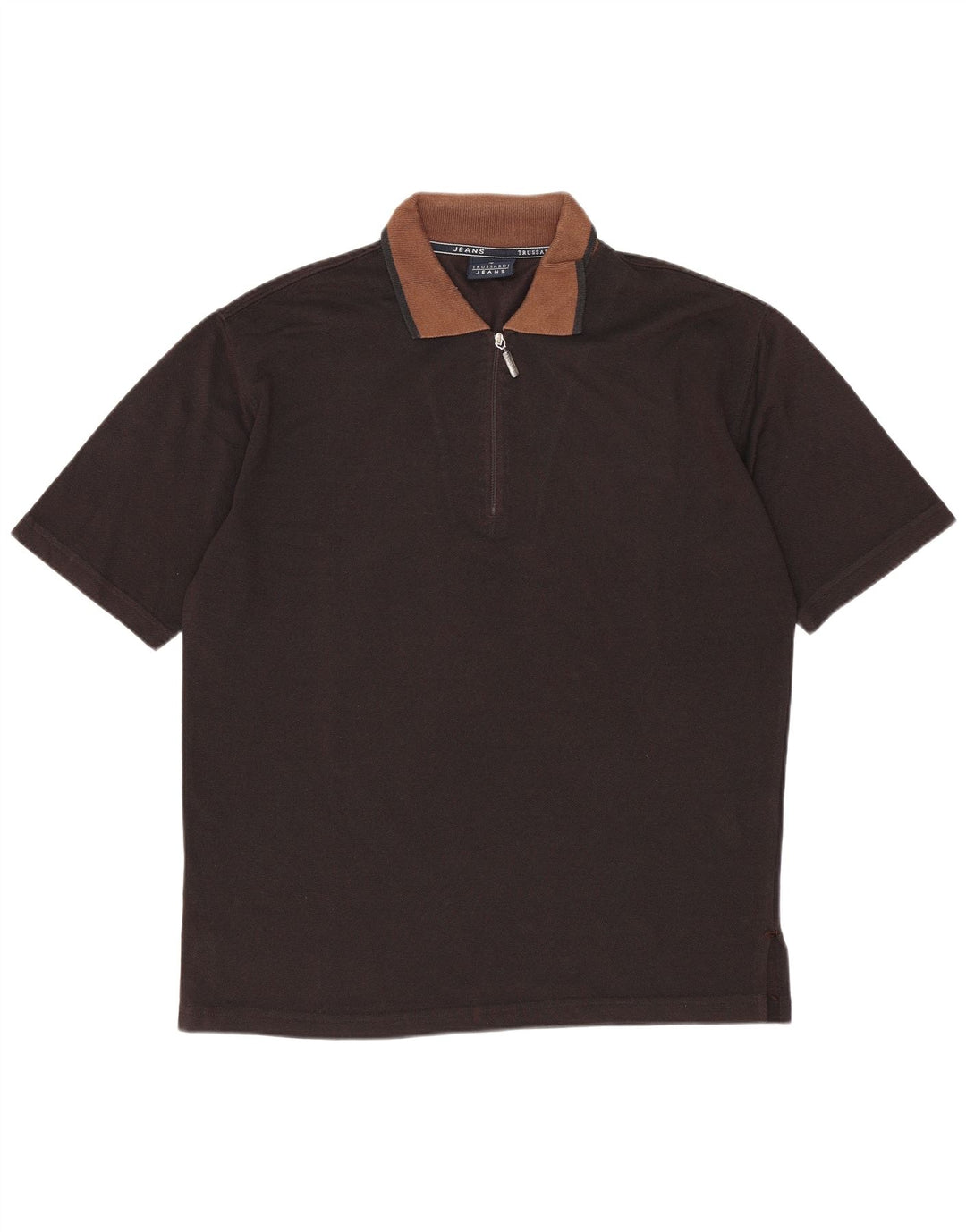 Polo Hombre Trussardi Jeans Poliéster Color Block Medium Negro