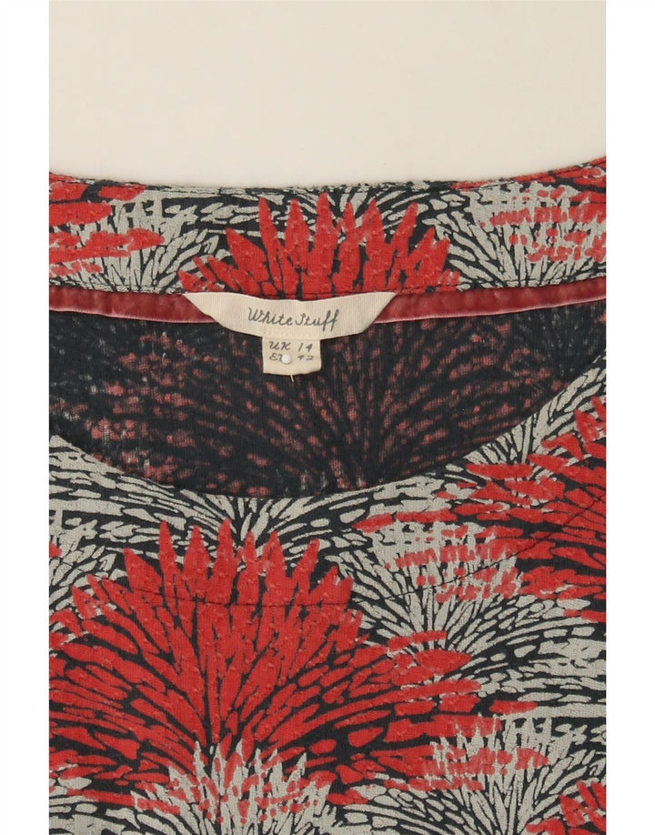 WHITE STUFF Womens Abstract Pattern Shift Dress UK 14 Medium Red Vintage White Stuff and Second-Hand White Stuff from Messina Hembry 