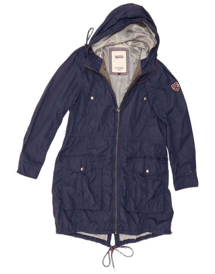 Tommy Hilfiger Chubasquero con capucha para mujer UK 46 Large Nylon azul marino
