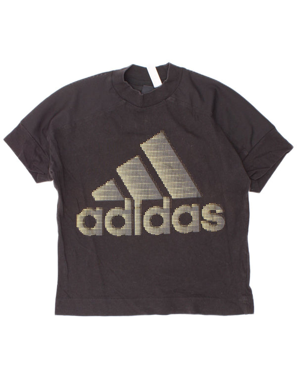Adidas Mujer Crop Graphic Camiseta Top UK 4/6 XS Negro