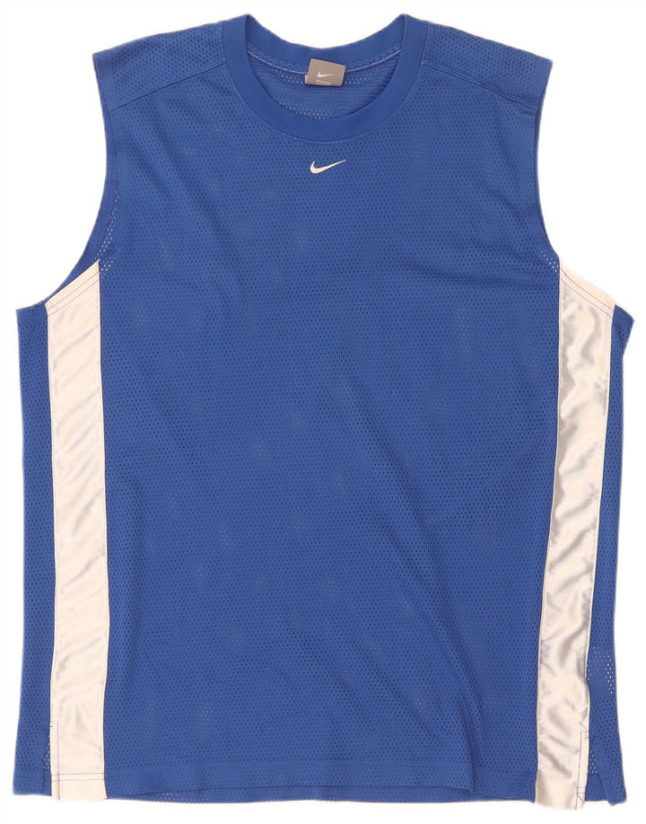 Nike - Camiseta sin mangas para hombre, talla grande, color azul, poliéster