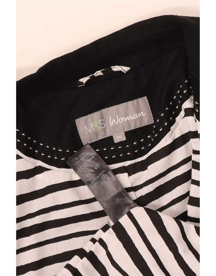 Marks & Spencer Chaqueta Blazer de 3 Botones para Mujer UK 44 Mediana Lino Negro