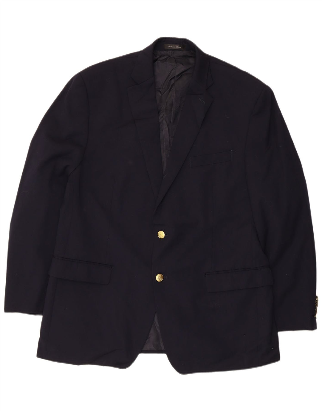 Chaps Chaqueta tipo blazer con 2 botones para hombre, talla 38, lana azul marino mediana