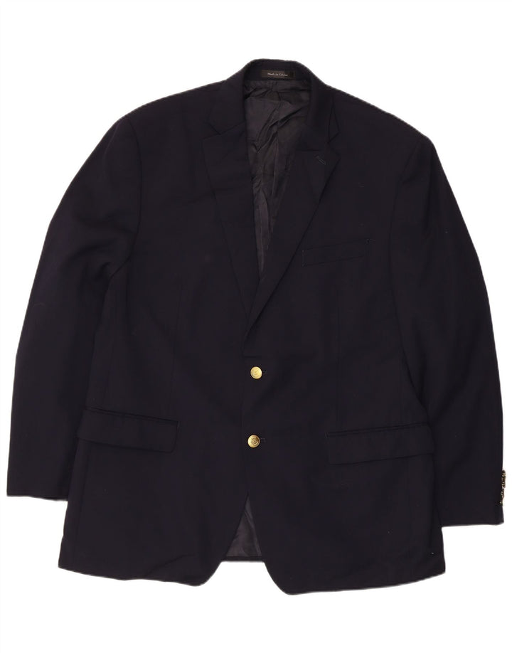 Chaps Chaqueta tipo blazer con 2 botones para hombre, talla 38, lana azul marino mediana