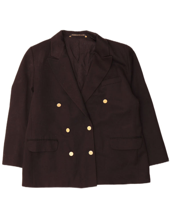 Marks & Spencer Chaqueta tipo blazer con doble botonadura para mujer UK 46 Grande Negro