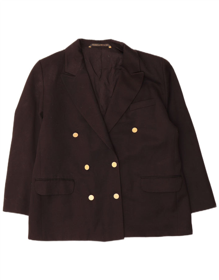 Marks & Spencer Chaqueta tipo blazer con doble botonadura para mujer UK 46 Grande Negro