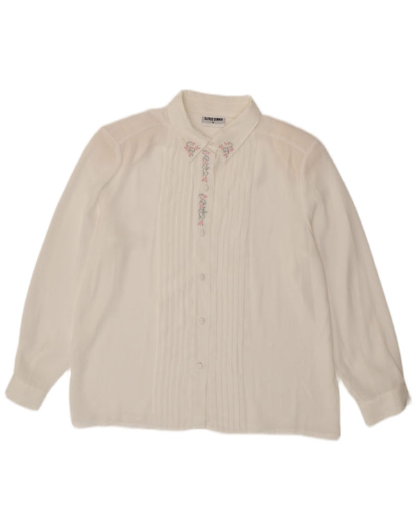 Alfred Dunner Blusa transparente para mujer UK 40 Grande Blanco