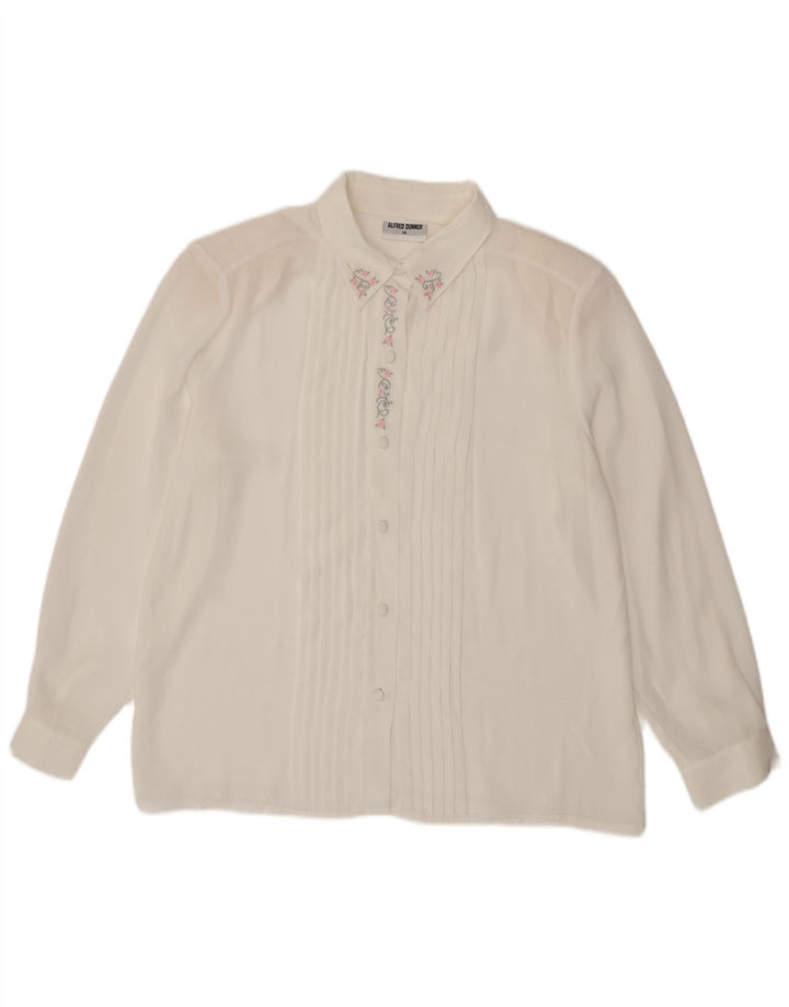 Alfred Dunner Blusa transparente para mujer UK 40 Grande Blanco