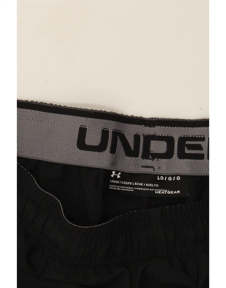 Under Armour Pantalones cortos deportivos con gráficos para hombre, talla grande, negro