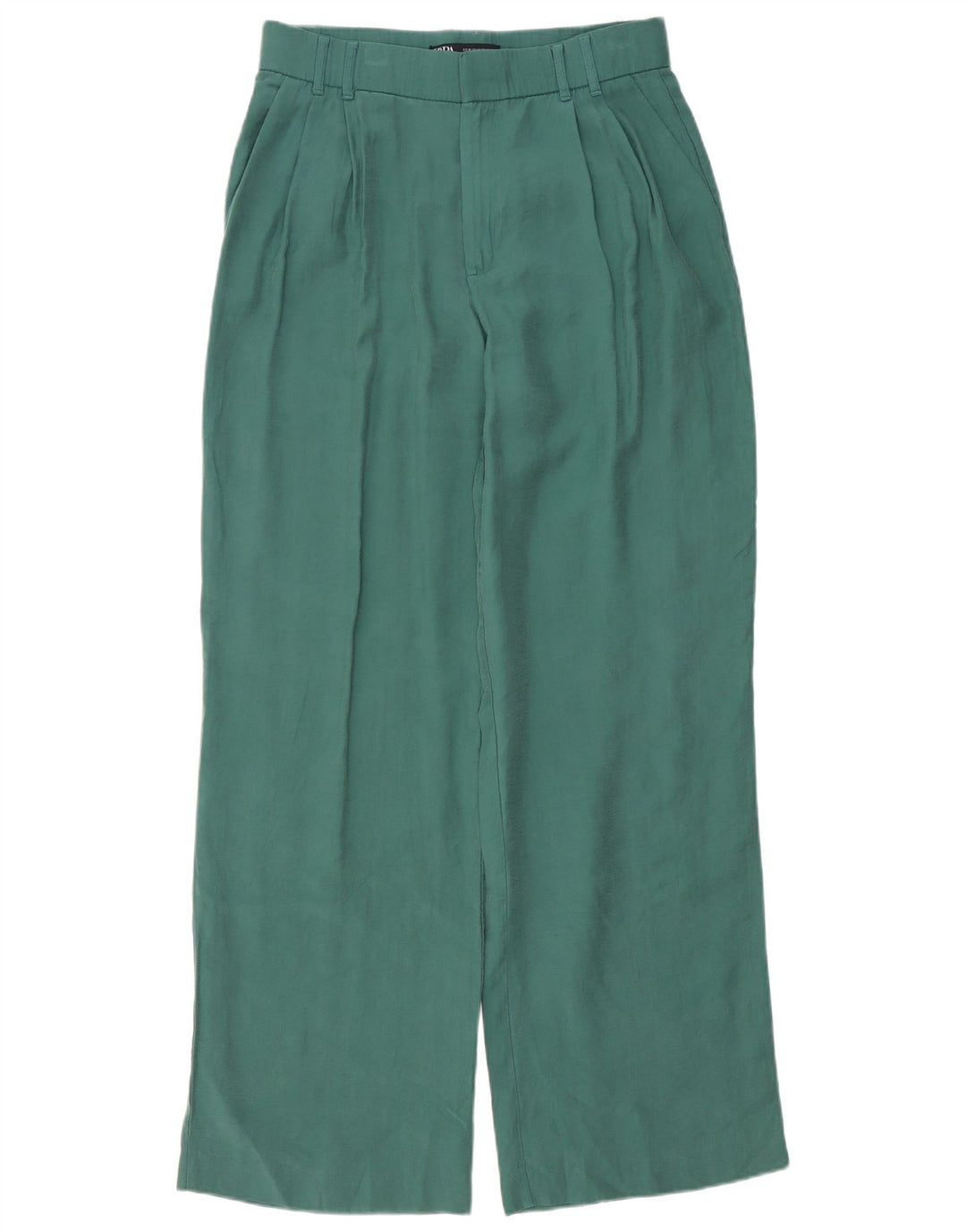 Zara Mujer Pantalón Chino Pegged Mediano W28 L32 Verde Modal