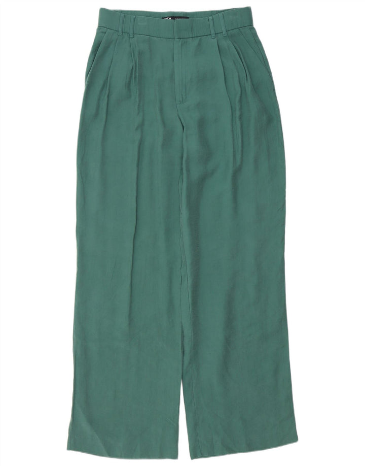 Zara Mujer Pantalón Chino Pegged Mediano W28 L32 Verde Modal