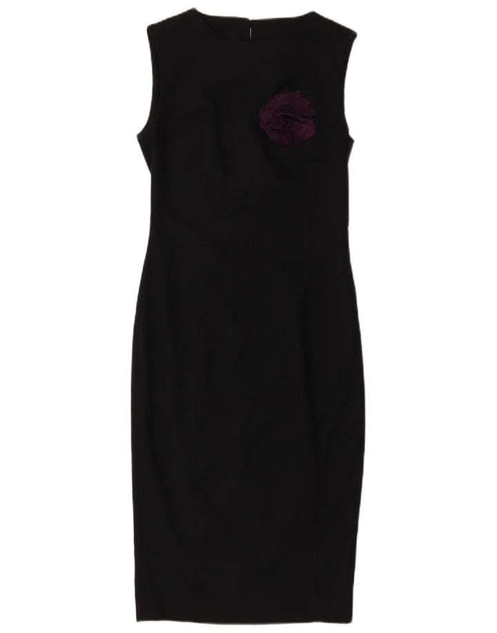 ZARA Vestido tubo sin mangas para mujer UK 4 XS Poliéster floral negro