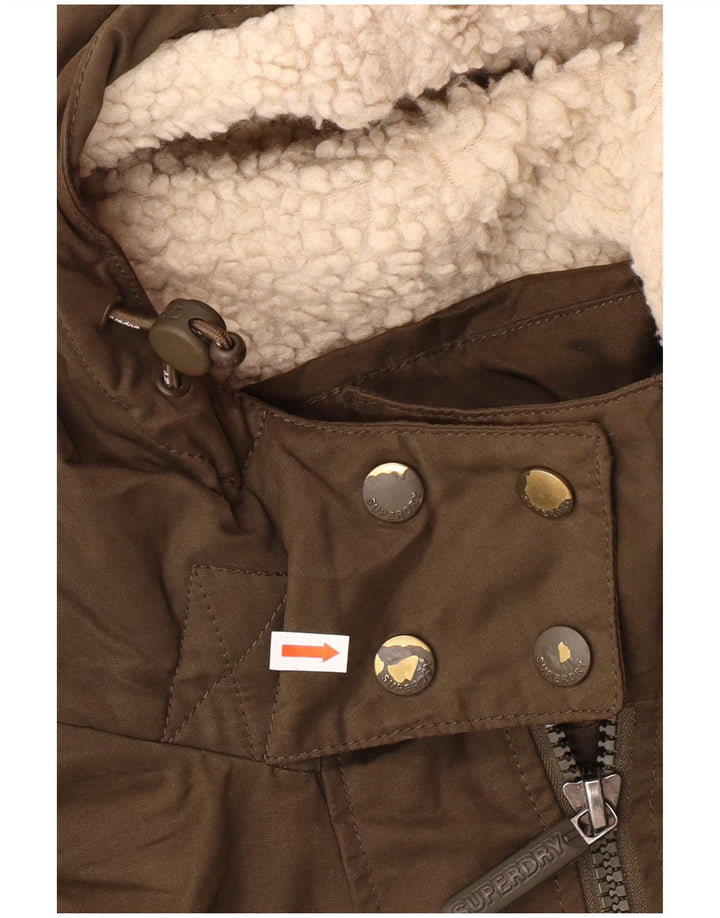 SUPERDRY Chaqueta cortavientos con capucha y gráfico para mujer UK 40 Medium Khaki