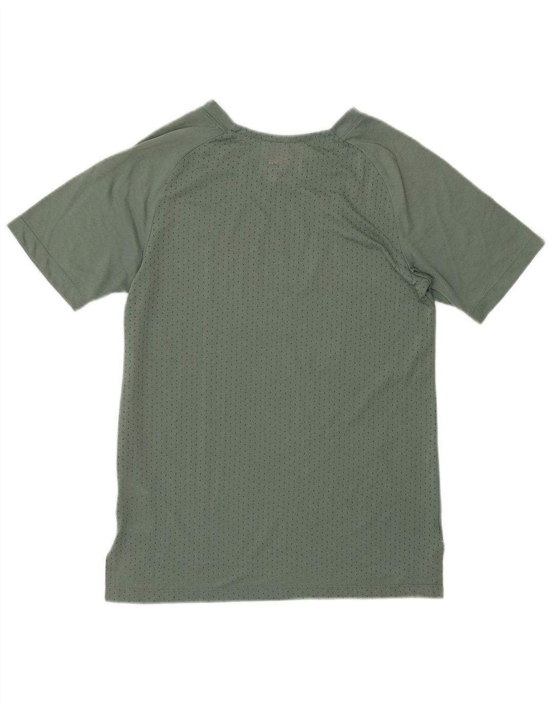 NIKE Mujer Dri Fit Camiseta Top UK 10 Small Verde Poliéster