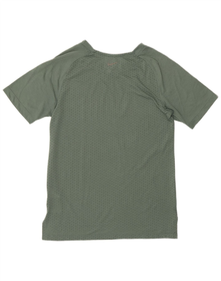NIKE Mujer Dri Fit Camiseta Top UK 10 Small Verde Poliéster