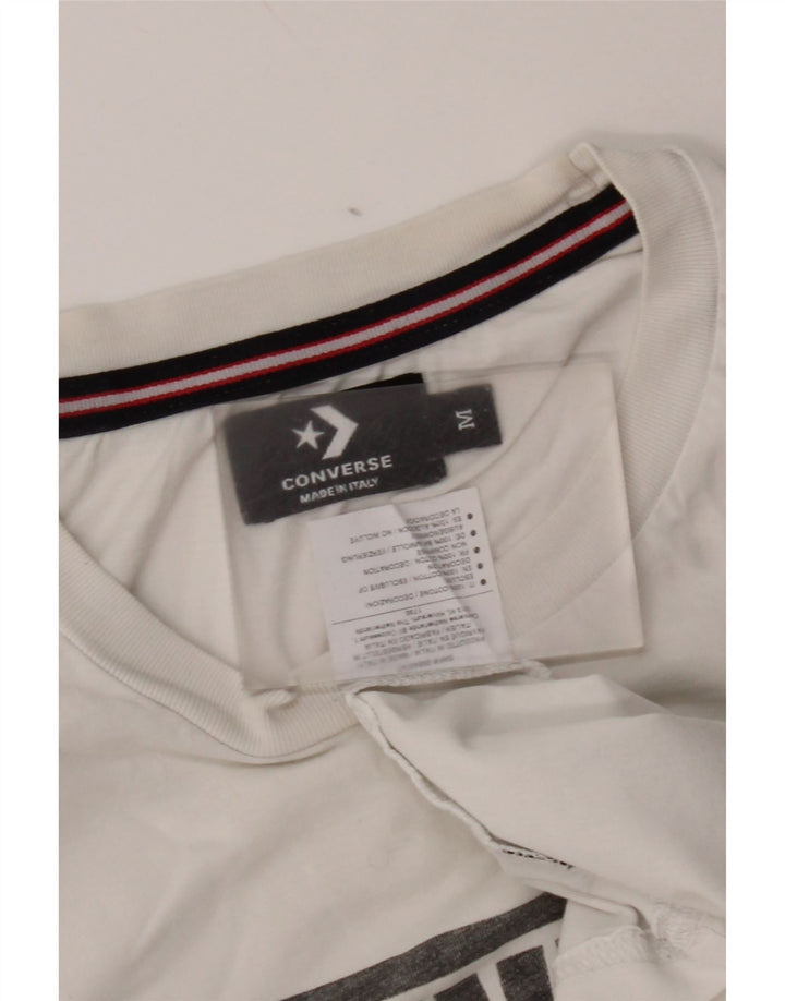 Converse Hombre Chuck Taylor Graphic Camiseta Top Medio Algodón Blanco