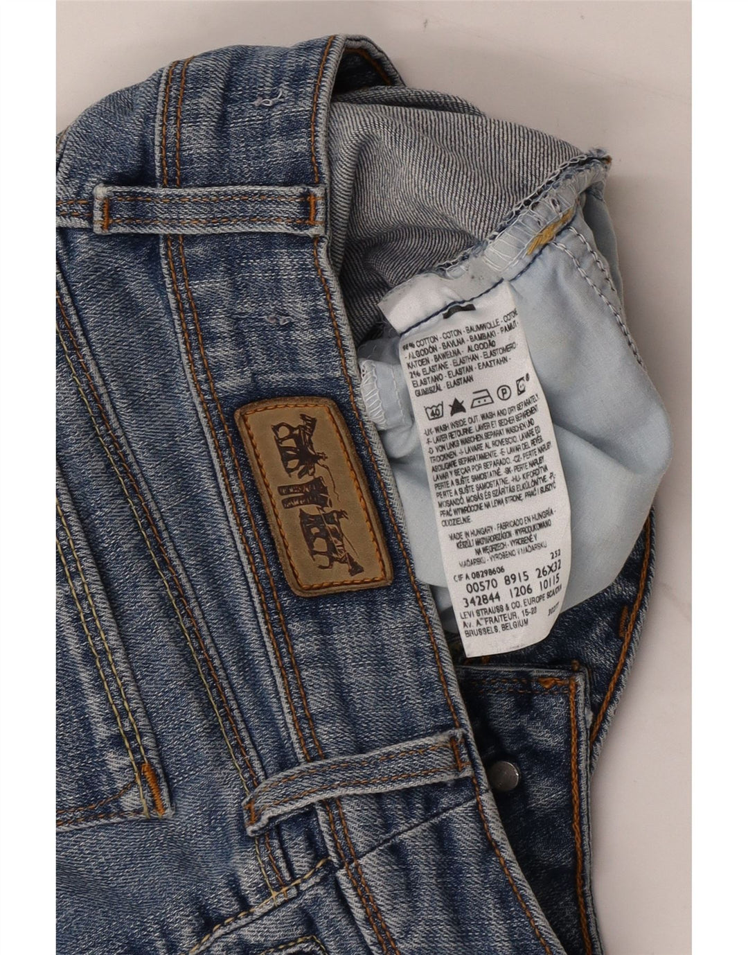 Levi's Mujer 570 Shorts De Mezclilla W26 Pequeño Algodón Azul