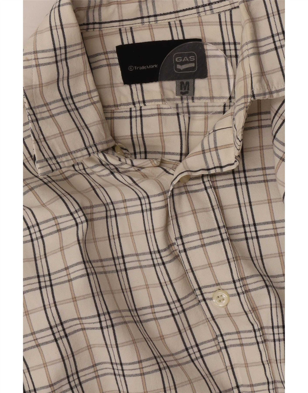 Camisa Gas Hombre Mediana Cuadros Blancos