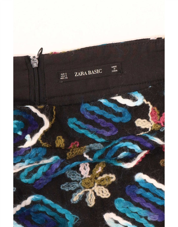 Zara Mujer Mini Falda Pequeña W26 Negro Floral