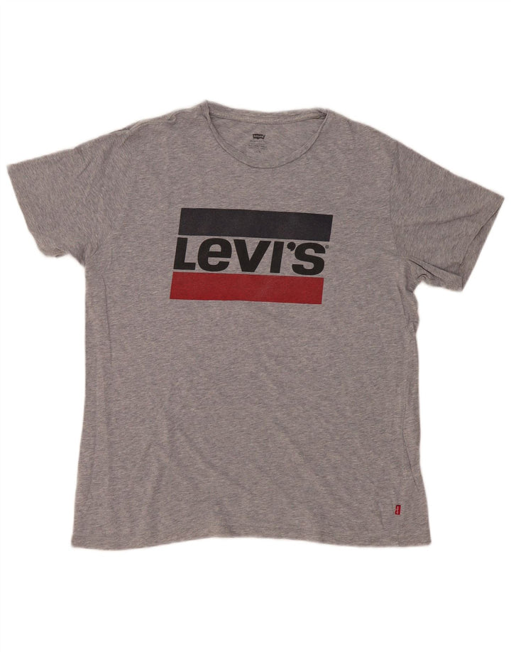 Levi's Camiseta gráfica para hombre Top grande gris moteado