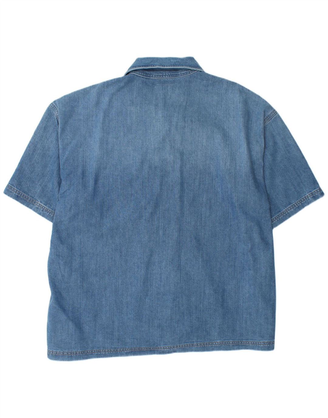 Wrangler Camisa vaquera de manga corta para hombre 2XL Algodón azul