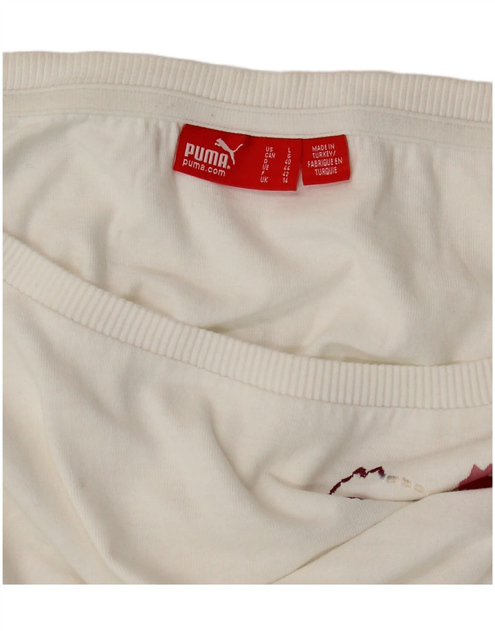 PUMA Camiseta gráfica para mujer UK 40 Medium White