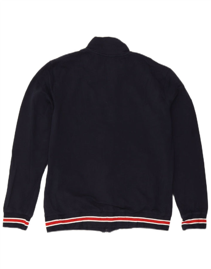 Fila Hombre Chándal Top Chaqueta Algodón Azul Marino Medio Color Block