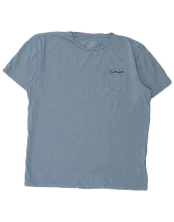 Quiksilver Camiseta gráfica de corte regular para hombre Top XL Algodón moteado azul