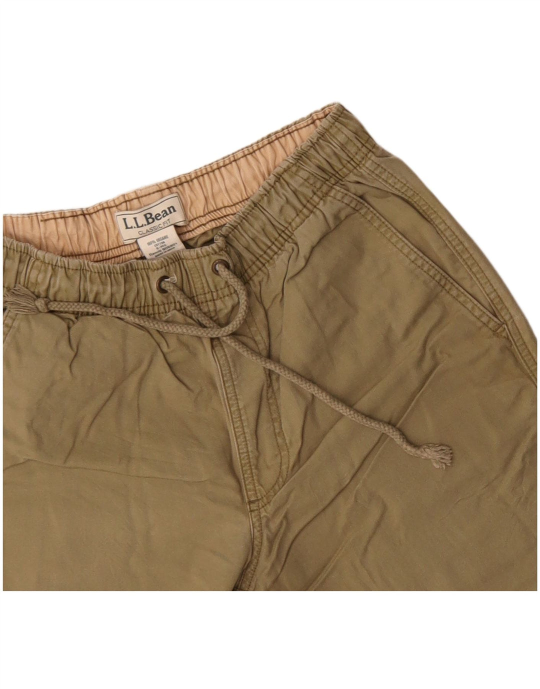 L.L.Bean Pantalones cortos de ajuste clásico para hombre pequeño W27 algodón caqui