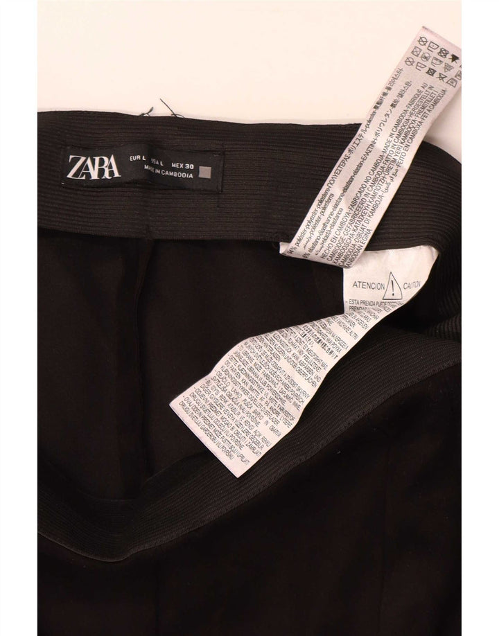 Zara Mujer Leggings UK 44 Grande Poliéster Negro