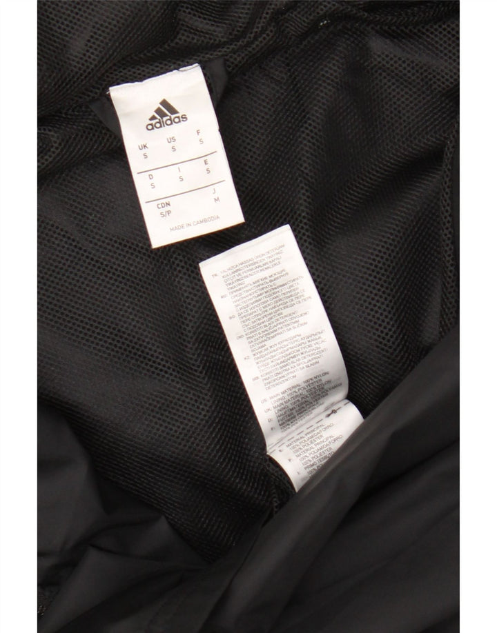 Adidas Chaqueta impermeable con capucha para hombre UK 36 Small Black Nylon