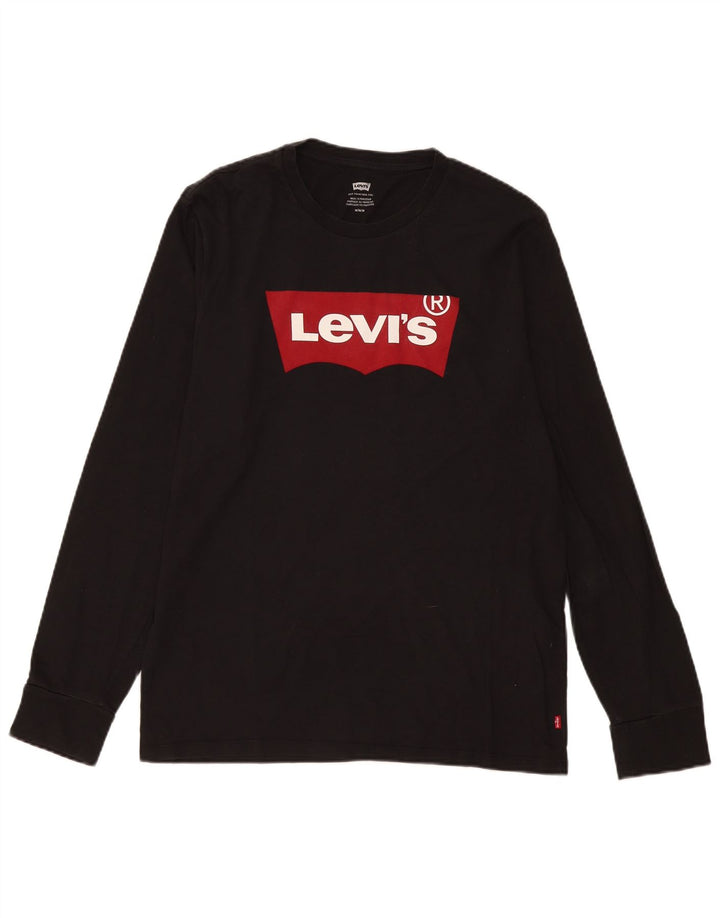 Levi's Hombre Graphic Top Manga Larga Algodón Negro Mediano