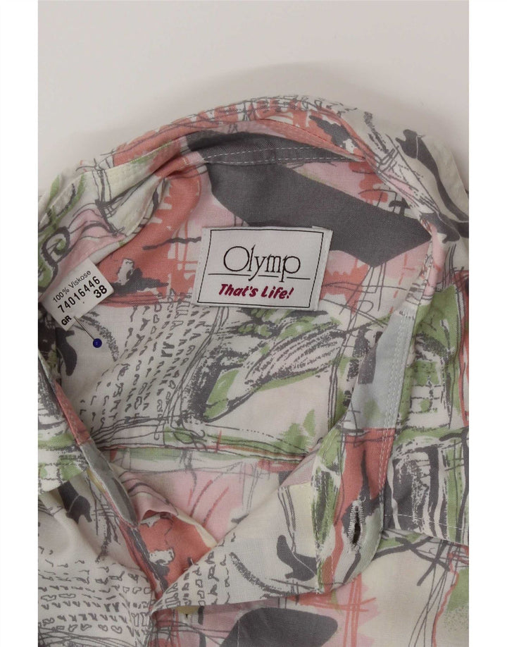 Camisa gráfica para hombre Olymp Talla 38 Viscosa patchwork multicolor mediana