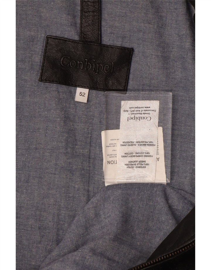 CONBIPEL Chaqueta de cuero para hombre IT 52 Cuero negro grande