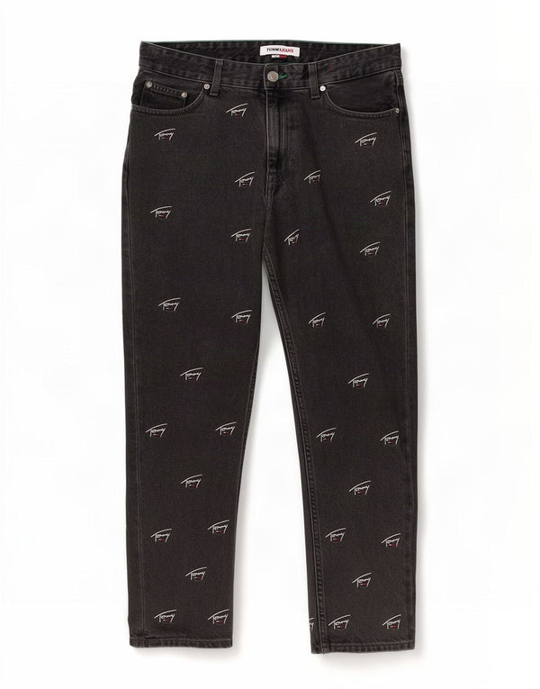 Tommy Hilfiger Jeans rectos con gráfico Dad Crop para mujer W30 L26 Algodón negro