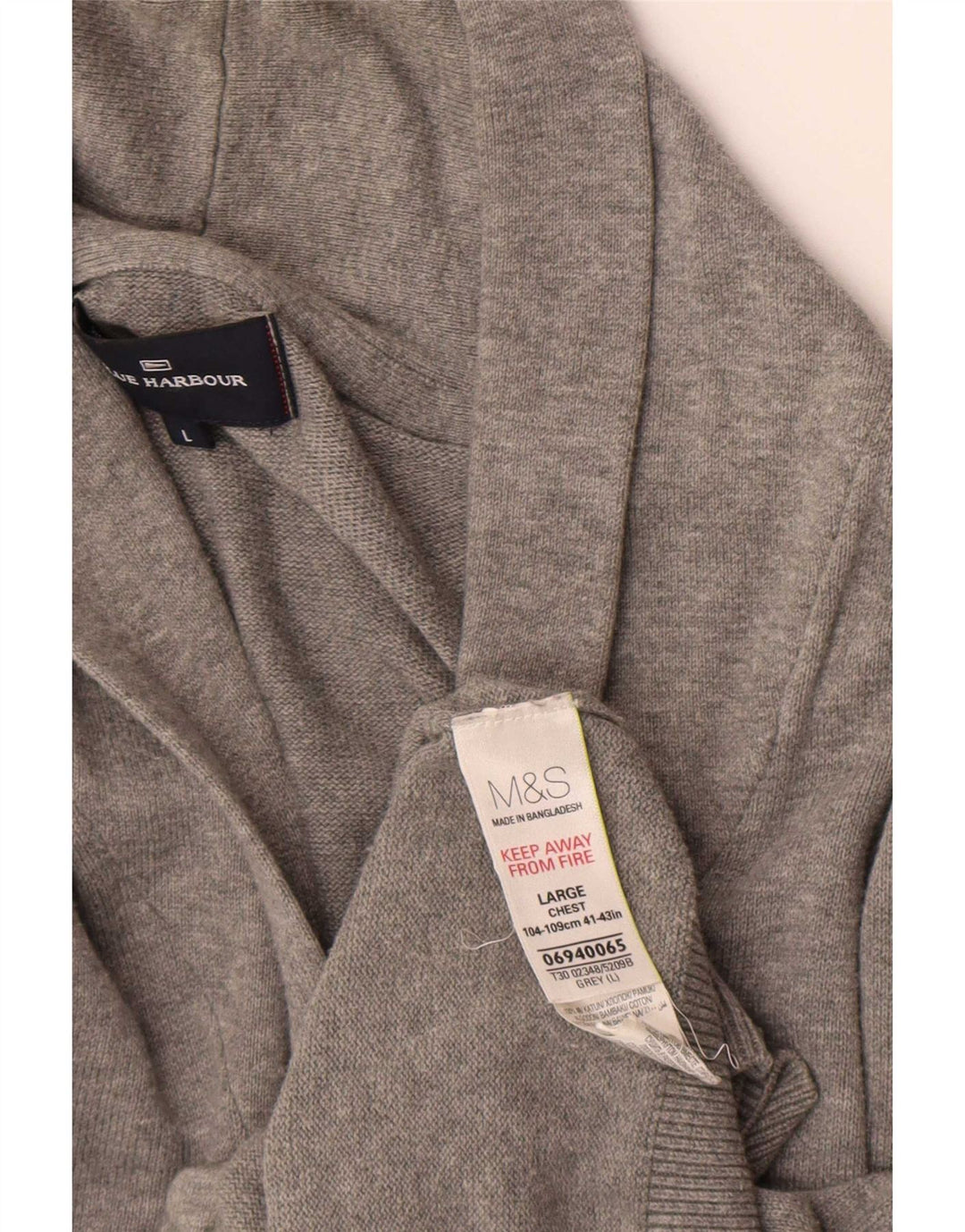 Marks & Spencer Suéter tipo cárdigan azul Harbor para hombre Algodón gris grande
